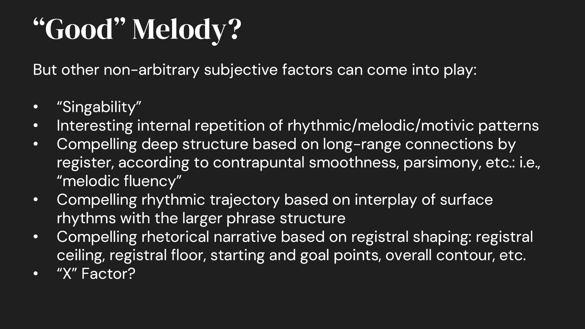 Slide 27 &mdash; “Good” Melody?